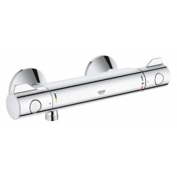 Grohe Grohtherm 800 Set Thermostatic shower mixer 1/2" + 2 spray hand shower + 60cm shower bar + Flexible hose (34558000-TEMPESTA)