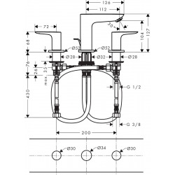  Talis E 3-hole basin mixer 150, brushed black chrome, with pop-up waste (71733340)
