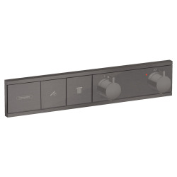 Hansgrohe RainSelect Thermostat for concealed installation for 2 functions, brushed black chrome (15380340)