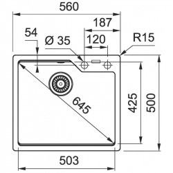  Urban UBG 610-56 Fragranit+ Built-in kitchen sink Onyx (114.0582.776)