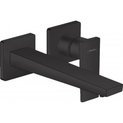 Hansgrohe Metropol Single lever basin mixer wall mounted with lever handle with spout 225 mm, free flow waste, matt black (32526670)