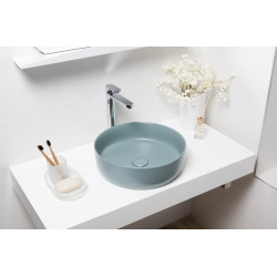 Swiss Aqua Technologies Countertop basin Infinitio 39 x 39 x 12 cm without overflow, matt green (SATINF3939LGEM)