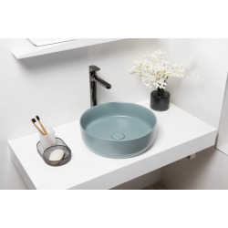 Swiss Aqua Technologies Countertop basin Infinitio 39 x 39 x 12 cm without overflow, matt green (SATINF3939LGEM)