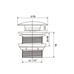  Infinitio 5/4" free-flow drain without overflow for washbasins and basins, matt green (PZATKALGEM)
