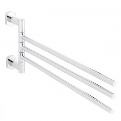 Optima Cube Way Brass towel rail with 3 swivel arms, Chrome (SPI20)