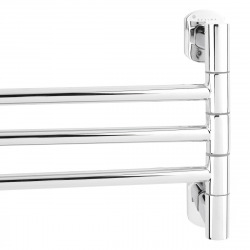 Optima Cube Way Brass towel rail with 3 swivel arms, Chrome (SPI20)