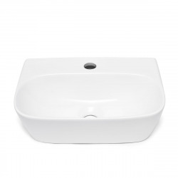 Swiss Aqua Technologies Brevis Wall-Hung Basin with pre-drilled tap hole, 43x30x13 cm (SATBRE4330R)