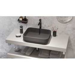 Swiss Aqua Technologies Infinitio Countertop basin 50x39 cm, without overflow, Matt black (SATINF5039BKM)