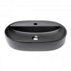 Swiss Aqua Technologies Infinitio Countertop basin 60x40 cm, without overflow, with tap hole, Matt black (SATINF6040BKM)