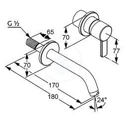 Kludi ZENTA - Concealed Two hole Wall mounted Basin mixer (382440575)