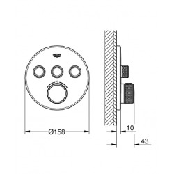  Grohtherm SmartControl Thermostat for concealed installation with 3 valves (29121000)