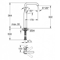 Essence Single lever Basin Mixer XL-size, Brushed Hard Graphite 32901AL1 (G32901AL1)  Essence Single lever Basin Mixer XL-size, Brushed Hard Graphite 32901AL1 (G32901AL1)