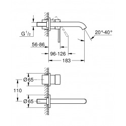  ESSENCE  Single lever 2 hole Basin Mixer M-size, Hard Graphite (19408A01)