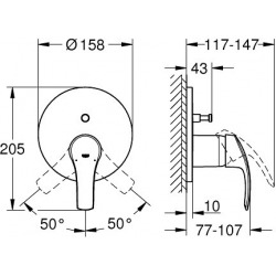 Eurosmart Single-Lever Mixer with 2-way diverter (24043002)  Eurosmart Single-Lever Mixer with 2-way diverter (24043002)