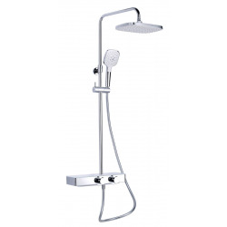 Swiss Aqua Technologies Shower column with thermostatic mixer and XXL shower head 287mm, white / chrome (SATSSTHP)