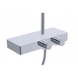  Shower column with thermostatic mixer and XXL shower head 287mm, white / chrome (SATSSTHP)