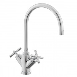 Paffoni Quattro One-hole Gooseneck wash basin mixer with swivelling spout, Chrome (QTV077)