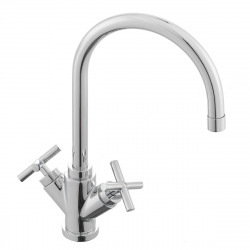 Paffoni Quattro One-hole Gooseneck wash basin mixer with swivelling spout, Chrome (QTV077)