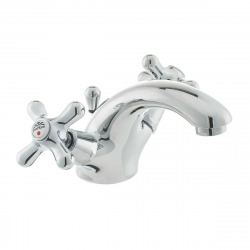 Paffoni Ricordi Basin mixer with waste, Vintage design, Chrome (IR075)