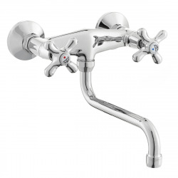 Paffoni Ricordi Wall mounted basin mixer with swivel spout, Chrome (IR161)