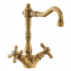 Paffoni Ricordi XL Basin mixer with waste, Vintage design, Bronze (IR085BR)