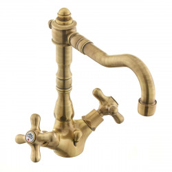 Paffoni Ricordi XL Basin mixer with waste, Vintage design, Bronze (IR085BR)