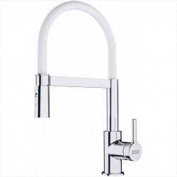 Lina FC 6087.031 Kitchen mixer, 205 x 410 mm, semi-pro with pull-out shower, Chrome/White (115.0626.088)