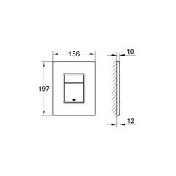 Grohe Skate Cosmopolitan Dual Flush Plate, Matt Chrome (38732P00)