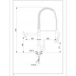  Spring neck sink mixer, 2 spray, chrome (BSD284)