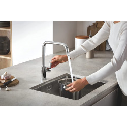Grohe K700 Undermount sink 550 x 450mm + trap, drain and waste included, Stainless steel (31574SD1)