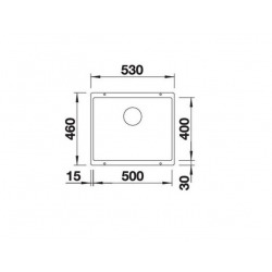 Blanco Subline 500-U - granite composite sink SILGRANIT PuraDur, undermount, color pearl grey (523435)