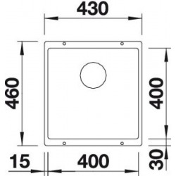 Blanco Sink Subline 400-U in Silgranit PuraDur undermount 43x46cm, Anthracite (523422)