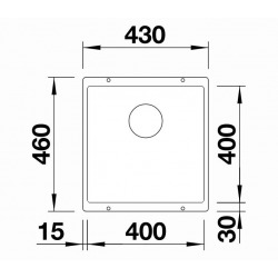 Blanco Sink Subline 400-U in Silgranit PuraDur undermount 43x46cm, White (523426)