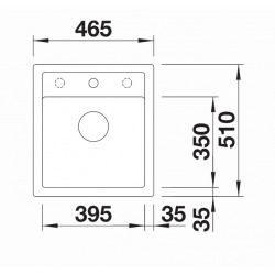 Blanco Evier DALAGO 45 PuraDur in Silgranit with automatic drain 46.5x51cm, White (517160)