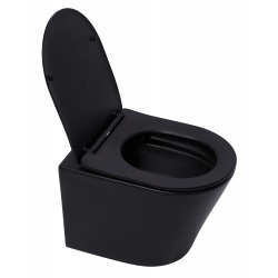  Infinitio Rimless Toilet, invisible fixings + Soft-Close Seat, Matt Black (SATINF010RREXPBKM)
