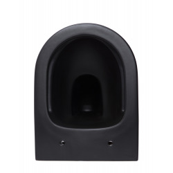 Swiss Aqua Technologies Infinitio Wall-Hung Rimless Toilet with invisible fixings + Soft-Close Seat, Matt Black (BlackInfinitio)