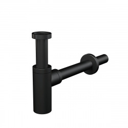 Alca Basin drain set Click-clac fitting 5/4", for washbasin with overflow + Siphon, Matt black (AlcaSetBlack)
