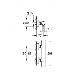 Grohtherm 1000 Cosmopolitan M Thermostatic shower mixer (34065AL2)  Grohtherm 1000 Cosmopolitan M Thermostatic shower mixer (34065AL2)