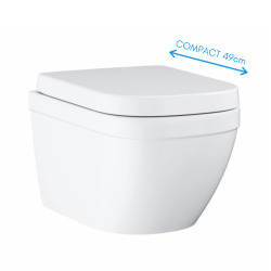  Euro Ceramic Triple Vortex Compact Toilet Bowl Only, Alpine White (39206000)