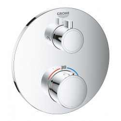 Grohe Grohtherm Thermostatic Shower Mixer for 2 outlets with integrated shut off/diverter valve, Chrome (24076000)