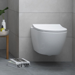 Vitra  SENTO RIM-EX Compact rimless toilet bowl only, 49.5cm (7747-003-0075)