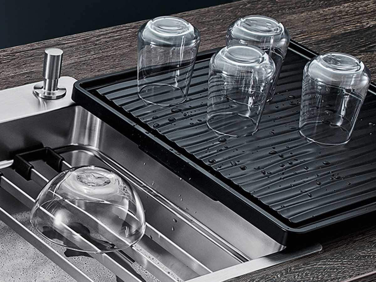 Mobile wave drainer for Blanco sinks Black 230734 Bathroom2kitchen