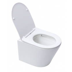  Infinitio Rimless wall-hung toilet with invisible fixings + Soft close seat, Matt white (SATINF010RREXPWM)