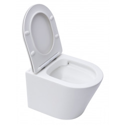 Swiss Aqua Technologies Infinitio Rimless wall-hung toilet with invisible fixings + Soft close seat, Matt white (SATINF010RREXPWM)