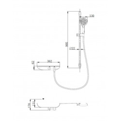 Swiss Aqua Technologies Shower set with 3 spray shower, thermostatic mixer, bar 90.5cm, Chrome/White (SATSSTKPF1)