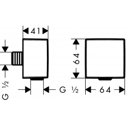  Fixfit Square Wall Outlet with non-return valve (26455000)