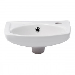  Cloakroom basin with tap hole on the right, overflow, 35x28 cm, white (EUR913)