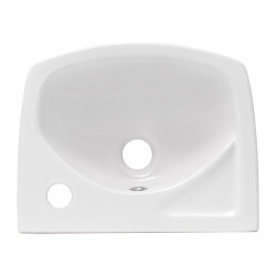 Siko Cloakroom basin with tap hole on the right, overflow, 35x28 cm, white (EUR913)