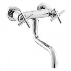 Paffoni Quattro Wall sink mixer with swivel spout, chrome (QTV161)