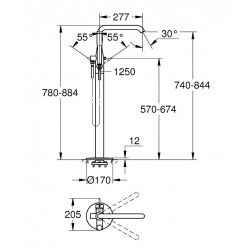 Grohe Essence Single-Lever Bath Mixer 1/2″ + Rough-in set (23491AL1-Set)